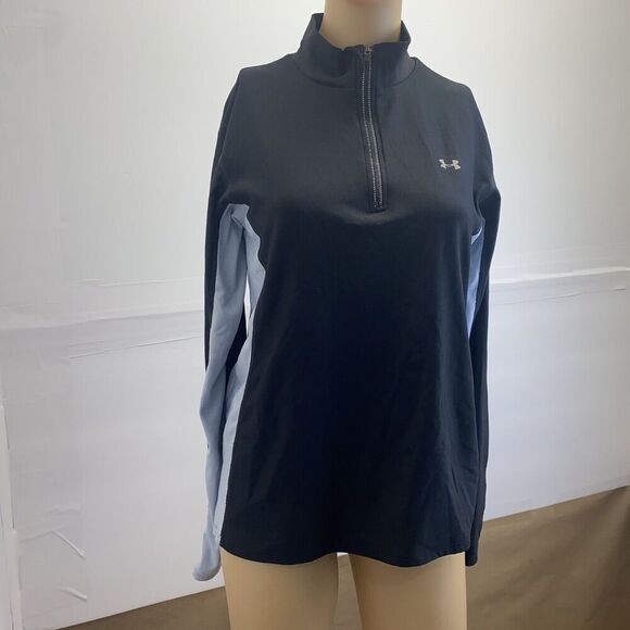 Under Armour Womens Shirt Size M Long Sleeve Fitted Black Stretch Tee Pre Owned - Picture 6 of 10